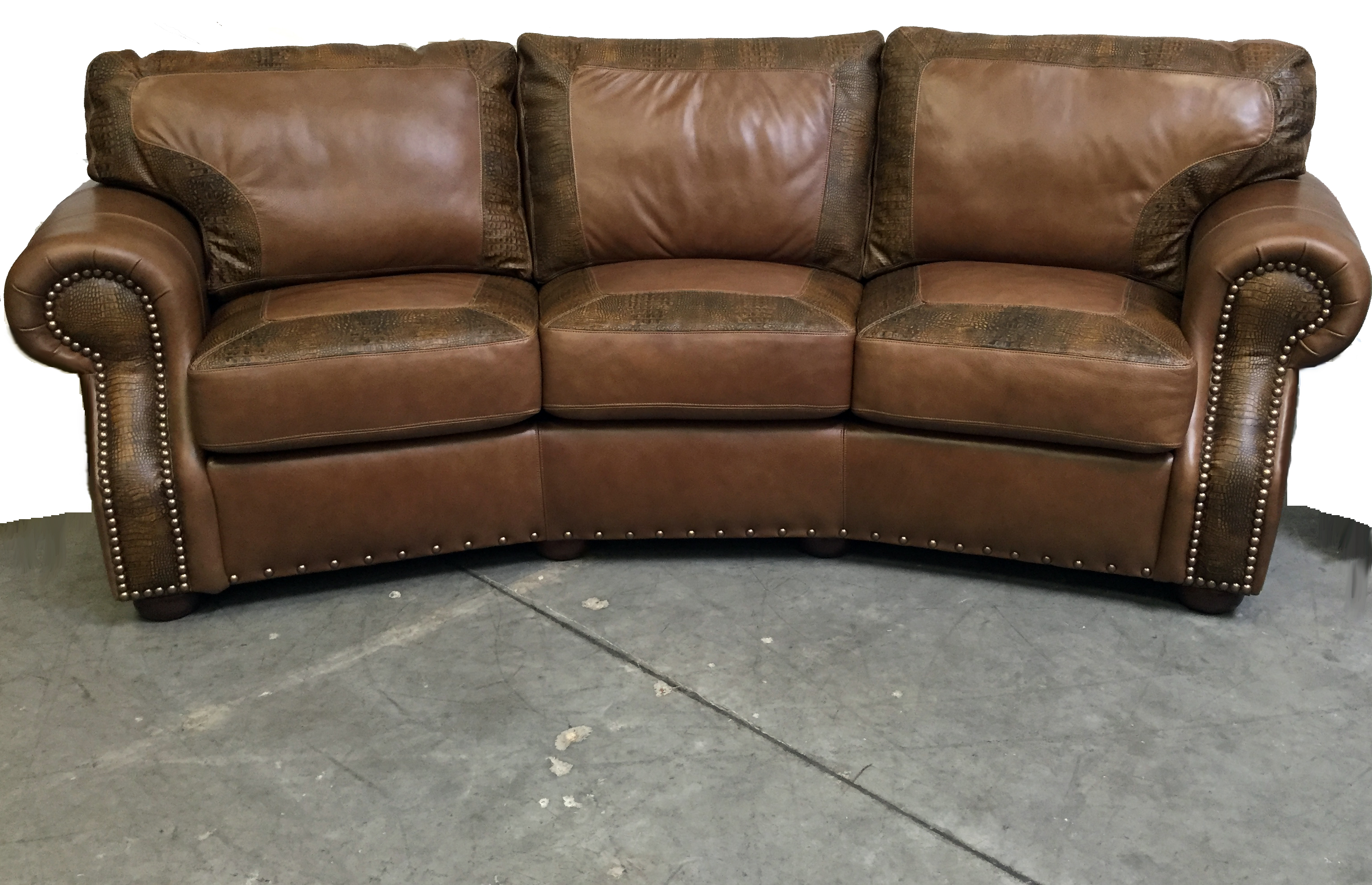 Recessed Arm Angle Sofa with window panes