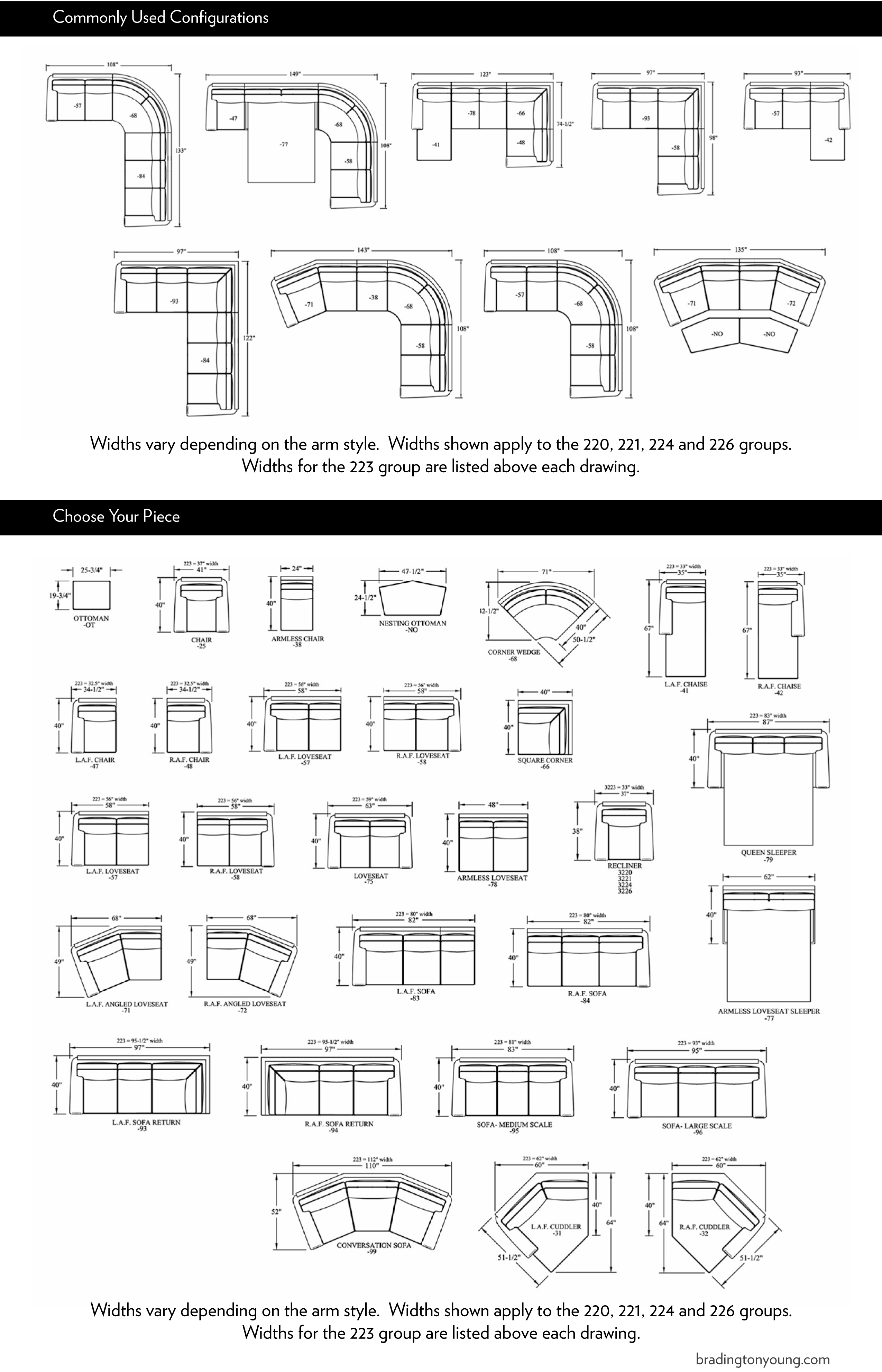 BradingtonYoung Leather Sofa 223 Hanley Custom Arm Series